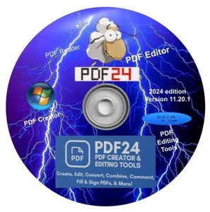 PDF 24 ~ PDF Editor Software ~ Create Read Convert Edit Tools for Windows on CD - Picture 1 of 14
