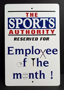 Sports Authority Employee of the Month Authentic Metal Sign 18"h x 12"w c1990s - Picture 1 of 4