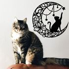 Czarny księżyc kot wisiorek koty biżuteria ścienna metalowa salon