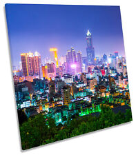 Kaohsiung City Taiwan Skyline SQUARE CANVAS WALL ART Framed Print