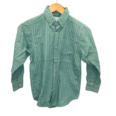 Camisa The Children's Place manga longa listrada botão frontal masculina tamanho médio - Imagem 1 de 4