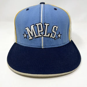 VINTAGE Los Angeles Lakers Hat Fitted 7 1/8 Blue MPLS New Era Alternate Retro - Picture 1 of 9
