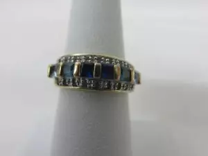 Anello Jacqueline Kennedy Sfumature del Mare Fascia Cristallo Blu JBK Jackie Misura 7 - Foto 1 di 6