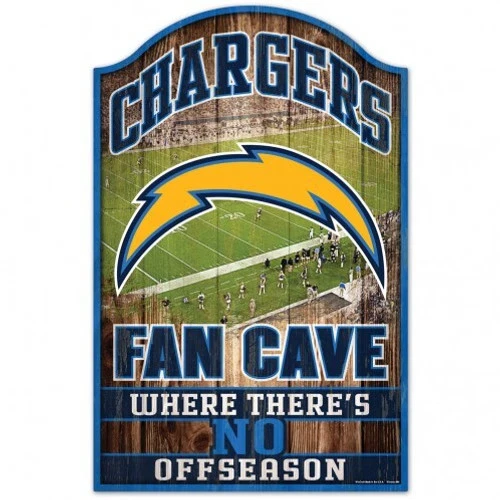 Los Angeles Chargers Sign 11x17 Wood Fan Cave Design - Image 1 of 1