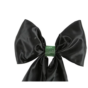 200 Green Rhinestone Bow Covers - 8 Row - wedding chair sash reusable - Picture 1 of 5