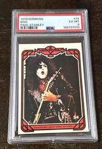1978 Kiss Donruss Paul Stanley #34 PSA 6 EX-MT New Slab - Picture 1 of 2
