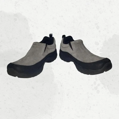 Zuecos cómodos de gamuza gris sin cordones para mujer LANDS' END® 237908 ~ EE. UU. 8B ~ ¡Excelente! Foto 1 de 4