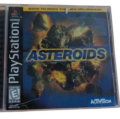 Asteroids Video Game Disc Sony PlayStation 1 1998 Complete Manual  - Image 1 of 4
