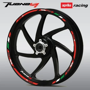 Wheel decals stickers rim stripes for aprilia racing Tuono V4 graphics red - Picture 1 of 4