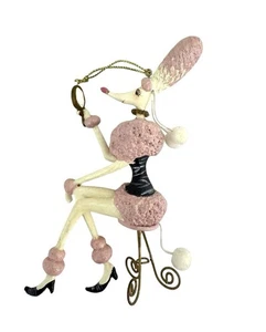 "Adorno de caniche rosa Patience Brewster Dept 56 5,25""" - Imagen 1 de 2