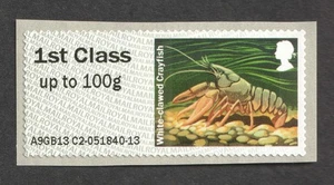 GB 2013 1st Class White Clawed Crayfish. Freshwater Life Post & Go UM Stamp - Picture 1 of 1