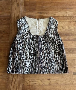 Top sin mangas vintage años 60 piel sintética leopardo mod para mujer XL - Imagen 1 de 6