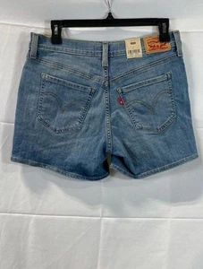 Levi's Women Blue Denim Shorts Size 28 - Picture 1 of 4