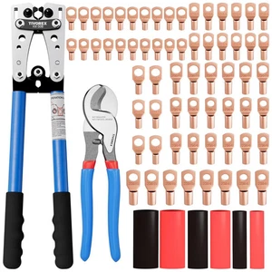 Tivorex Battery Cable Lug Crimping Tool AWG 8-1/0 Electrical Lug with Cutter New - Picture 1 of 8