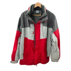 Columbia Bugaboo Interchange Jacket Medium Red Tan Brown Waterproof - Picture 1 of 16