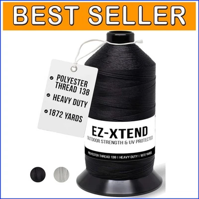 Premium 100% American-Made Bonded Polyester Thread for Heavy-Duty Sewing - 8 oz - Image 1 of 4