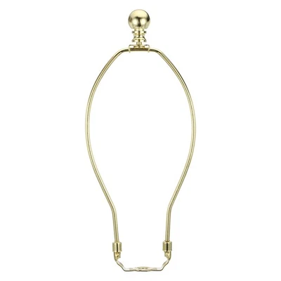 1 Set 10 Inch Lamp Harp Kit with Finial Lamp Shade Bracket Holder Gold Tone - Image 1 of 4