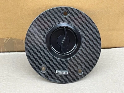 Carbon Fiber Gas Cap for Kawasaki (5 Hole VINTAGE) Accossato Quick Turn Fuel cap - Image 1 of 3