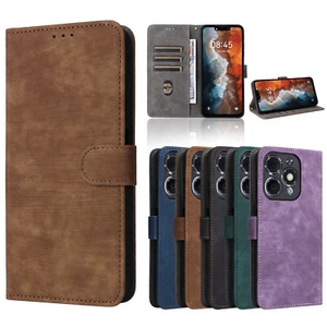 For itel A90 4G, Luxury Retro Flip Leather Wallet Stand Card Slots Cover Case - Picture 1 of 20