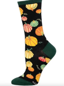 Socksmith Women's Crew Socks Halloween Pumpkins Aint That Something Pumpkin NEW - Picture 1 of 2