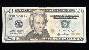 2006 Low Fancy Serial Number Star Note $20 00003001* 6 of a Kind - Picture 1 of 2