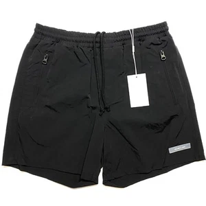 HELMUT LANG Mens Logo Patch Airy Nylon Swim Shorts Trunks Black (MSRP $220) - Picture 1 of 4