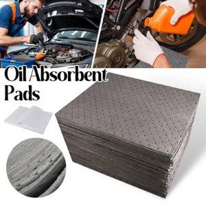 25x33cm Oil Absorbent Pads Spill Absorbent Mats Oil Spill Pads For Home Garage - Picture 1 of 17