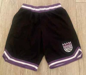 Sacramento Kings Basketball Shorts UNK Black Purple White with Kings Logo Size M - Picture 1 of 11