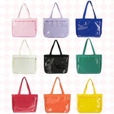 Girls Lolita Itabag Shoulder Bag Transparent Pvc Canvas Zipper Handbag Removable - Image 1 of 4