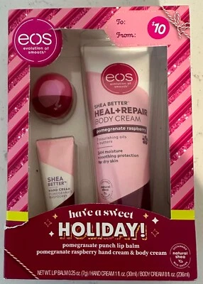 Крем для тела EOS Holiday Collection гранатовый пунш бальзам для губ и малиновый для рук - Изображение 1 из 2