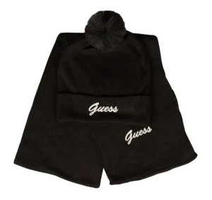 Sciarpa e cappello con rovescia e pon pon donna GUESS completo con logo ricamato - Imagen 1 de 7