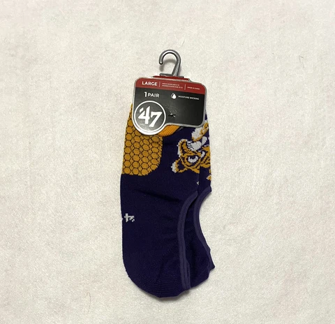 47 Brand LSU Tigers Purple No Show Socks Large Unisex NWT Cover