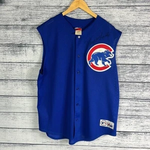 Vintage Chicago Cubs MLB USA Made Jersey Autographed (Can Not Make Out Signature - Bild 1 von 9