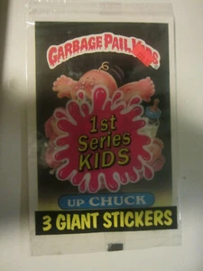 Topps 1986 Garbage Pail 1st Series Kids 3 Giant Stickers UP CHUCK Sealed NOS - Picture 1 of 4