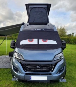 Wohnmobil Scheibenabdeckung Gardine Wrap schwarz Fiat Ducato Boxer Relais 200+ rote Augen - Bild 1 von 1