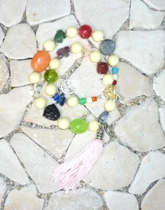 ★ Hágalo usted mismo ★ Pulsera envolvente ★ HIPPIE ★ BOHO ★ IBIZA ★ vainilla y colorido ★ - Imagen 1 de 4