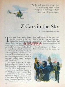 'Z-CARS in the Sky' - Lakewood CA Police Helicopters - 1968 Magazine Cutting - Picture 1 of 1
