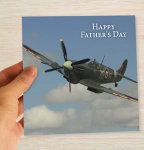 Tarjeta del día del padre de papá - Spitfire Aircraft RAF - Para papá, abuelo, esposo, hijo - Imagen 1 de 12