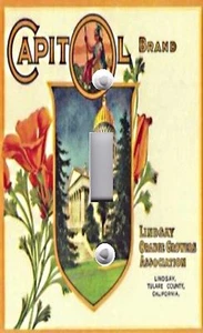 Light Switch Plate & Outlet Covers VINTAGE FRUIT CRATE ~ CAPITOL BRAND POPPIES - Picture 1 of 26