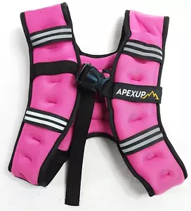 New, 10LB Pink APEXUP Weighted Jogging Vest w/Reflective Stripes - Picture 1 of 9