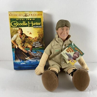 STEVE IRWIN CROC HUNTER RARE OFFICIAL PLUSH STEVE DOLL 9" 2007 Does Not Work/VHS - Image 1 of 4