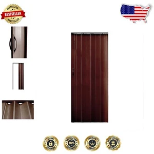 Premium Walnut Accordion Interior Sliding Doors - Versatile 48in x 80in Solution - Picture 1 of 11