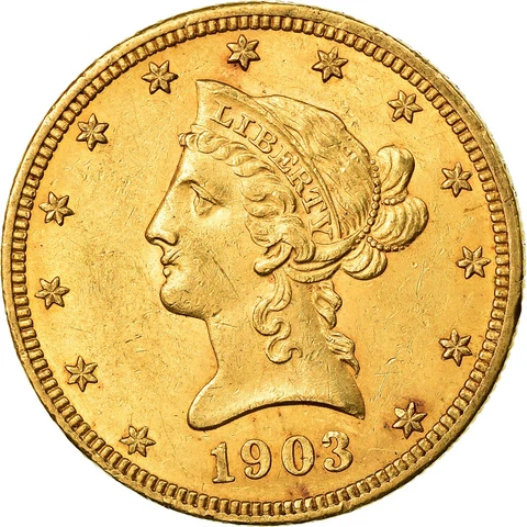 [#861353] Coin, United States, Coronet Head, $10, Eagle, 1903, U.S. Mint, Philad Cover