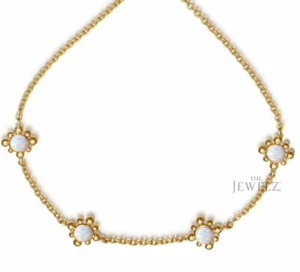 14K Gold 1,60 CT Opal Edelstein vier Blumen Charm Armband - Der Juwelier - Bild 1 von 3