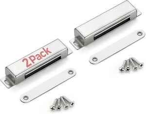 Schranktürmagnete, 90 Pfund starker Magnetverschluss, robust, 2er-Pack, silber - Bild 1 von 11
