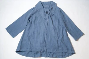 Grizas Linen Relaxed Cape Jacket  Lagenlook  Size L - Picture 1 of 12
