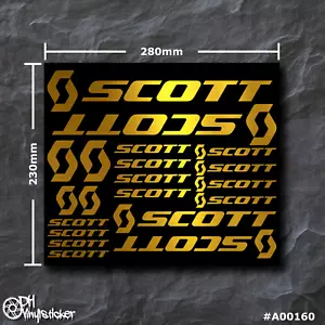 Scott Sticker Gold | Sticker Set Bicycle Race eBike MTB BMX Fork - Picture 1 of 4