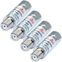 4x F Überspannungsschutz Blitzschutz, SAT DVB-T LNB Antenne Koax Kabel Satellit