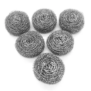 6 Pack Stainless Steel Wool Scrubber Scrubbing Scouring Pad Steel Wool Scrubber - Picture 1 of 8