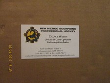CHL New Mexico Scorpions Vintage Defunct Logo Hockey Business Card